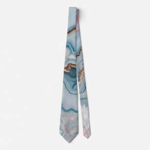 Corbata Diseño moderno de mármol marble de oro rosa claro