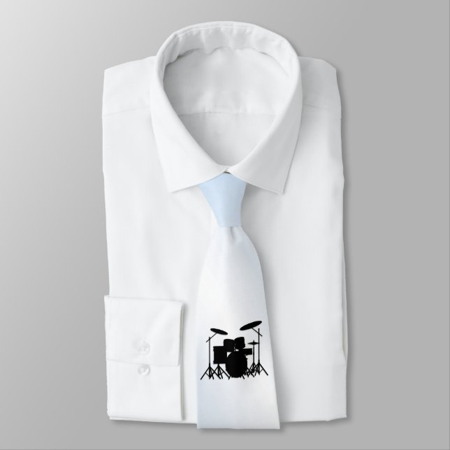 Corbata Diseño musical de tambores Azul (Atado)