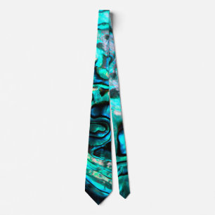 Corbata Diseño natural de la concha de Abalone paua