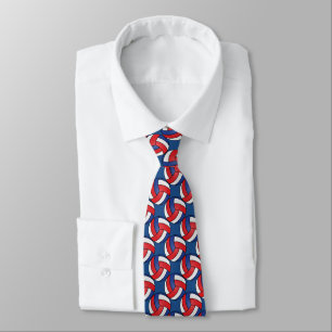 Corbata Diseño rojo, blanco, azul de voleibol