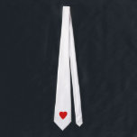 Corbata Diseño rojo y blanco del corazón del amor<br><div class="desc">Un corazón rojo brillante en un fondo blanco.</div>