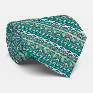 Corbata Diseño verde lindo patrones aztecas diseño