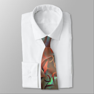 Corbata Diseños abstractos en vidrio esmerilado sobre marr