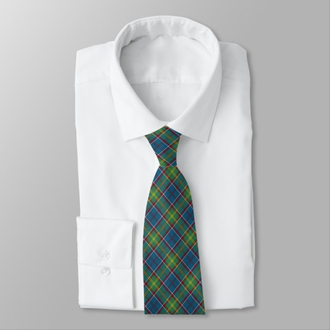 Corbata Distrito de Ayrshire Tartan Blue y Green Plaid (Atado)