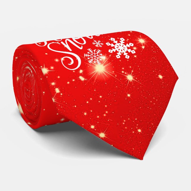 Corbata Diversión Brillante Deja que nieve Navidad (Enrollado)