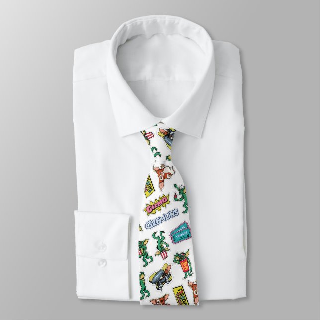 Corbata Diversión con Stickers de Gremlins™ Patrón (Atado)
