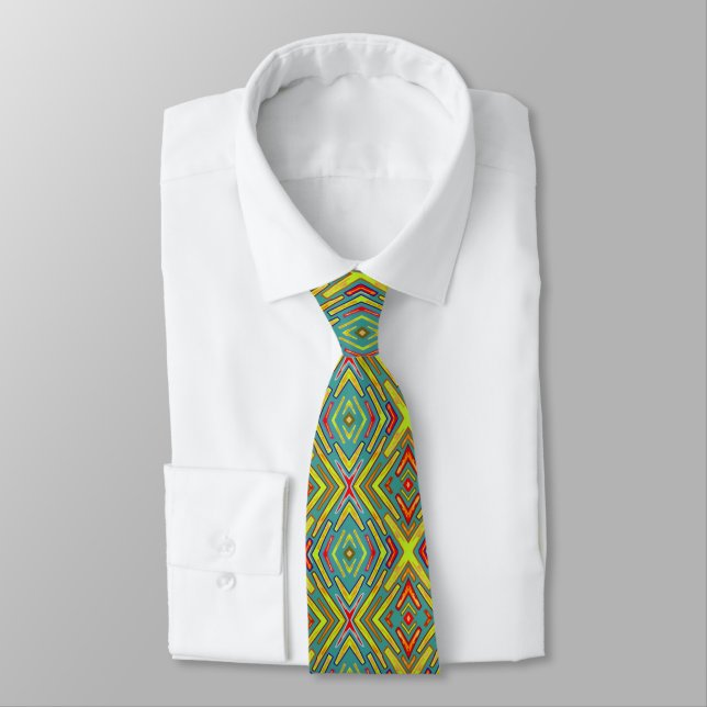 Corbata Diversión de destello de relámpago de neón amarill (Atado)