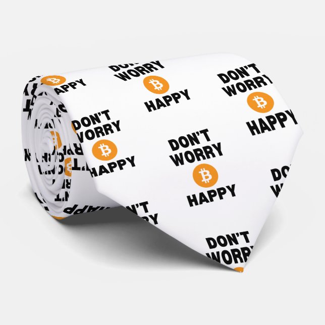 Corbata Diversión NO TE PREOCUPES B(ITCOIN) FELIZ Bitcoin (Enrollado)