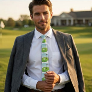 Corbata divertida con patrón de golf