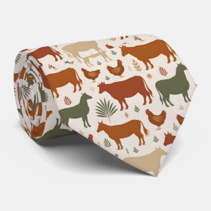 Corbata divertida de animales de granja con baldos