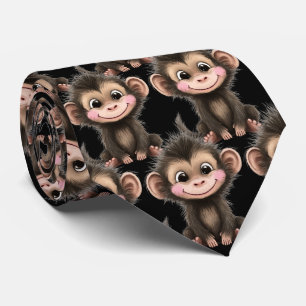 Corbata Divertida de Mono Adorable Kawaii