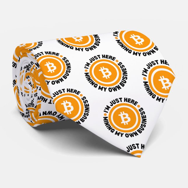 Corbata Divertido Bitcoin SOLO MINANDO MI PROPIA criptogra (Enrollado)