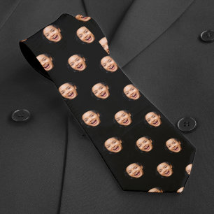 Corbata Divertido Face Full Close Selfie Photo Pattern