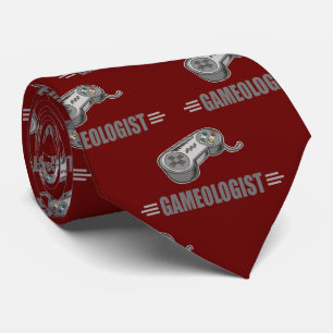 Corbata Divertido Gameólogo del videojuego rojo