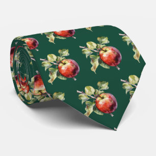 Corbata Divertido patrón de frutas de manzana en baldosas