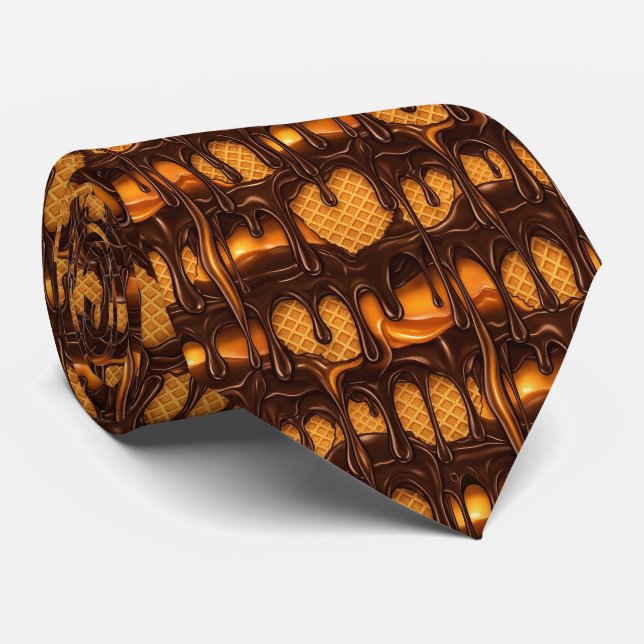 Corbata Divertido patrón de helado derretido con baldosas (Enrollado)