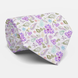 Corbata Divertidos patrones de paisley pastel