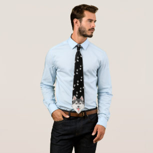 Corbata Divertidos vínculos Husky con garras de perro paso