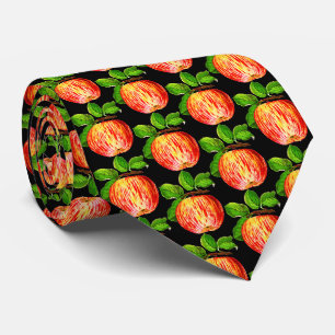 Corbata Diviértete con patrón de manzana roja moderna Frut