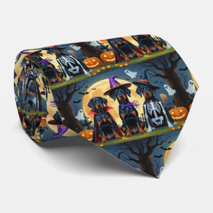 Corbata Doberman Dogs Pumpkin Halloween Funny