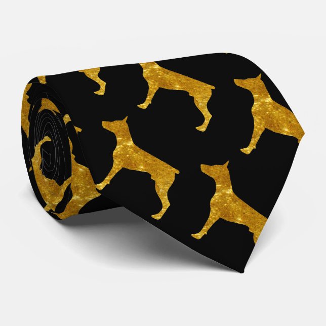 Corbata Doberman en oro (Enrollado)
