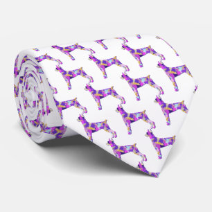 Corbata Doberman Pinscher Dog Silhouette Púrpura Cuello Bl