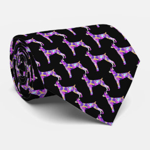 Corbata Doberman Pinscher Dog Silhouette Púrpura Cuello Ne