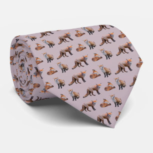 Corbata doble estampado frenesí del zorro rojo (ro