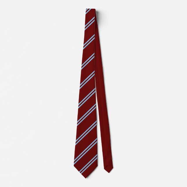 Corbata Doble raya granate y cielo (Anverso)