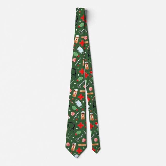Corbata Doctor o Enfermera Novedad Navidad Fiesta (Anverso)