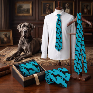 Corbata Dogo Alemán silueta negra