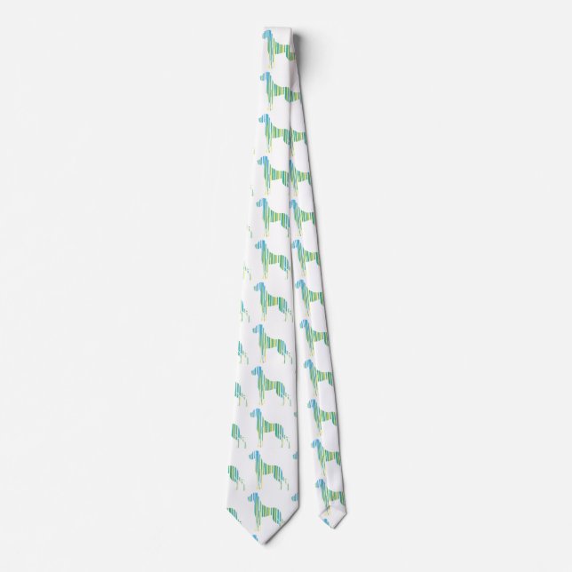 Corbata Dogo de Burdeos verde amarillo mínimo  (Anverso)