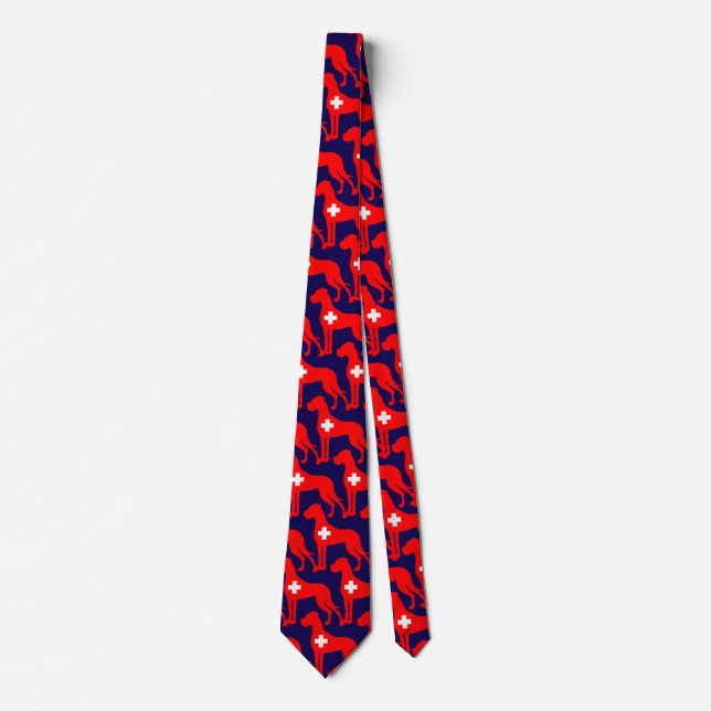 Corbata Dogo de Suiza inspirado en silueta  (Anverso)