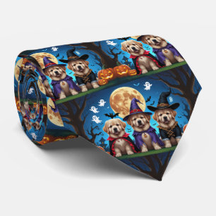 Corbata Dogs de Terranova Calabaza Halloween Funny