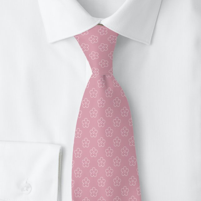 Corbata Doodle de Flor Rosa Polvo (Subido por el creador)
