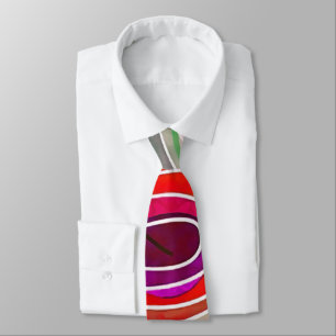 Corbata Doodle rojo y negro con líneas blancas