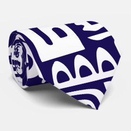 Corbata doodles azul y blanco oscuros de 7