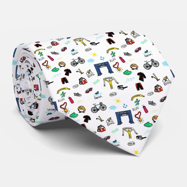 Corbata Doodles del Triathlon (Enrollado)