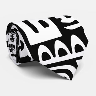 Corbata doodles en blanco y negro de 7