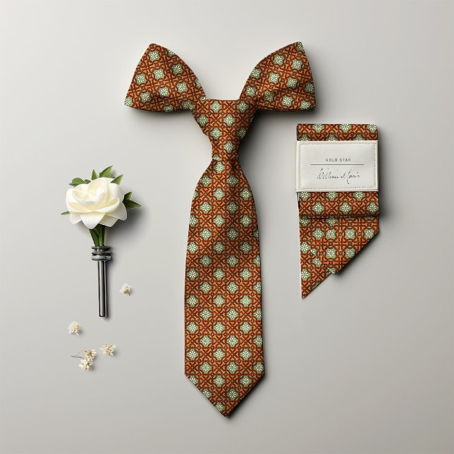 Corbata dorada floral William Morris para hombres  (Subido por el creador)