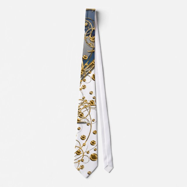 Corbata dorada y blanca con azul (Anverso)