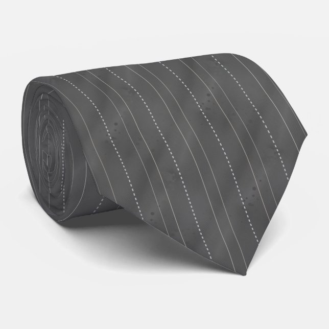 Corbata Double Pinstriped | Dk. Gray (Enrollado)