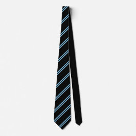 Corbata Double Stripe Black & Sky