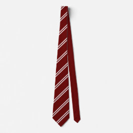 Corbata Double Stripe Maroon & White