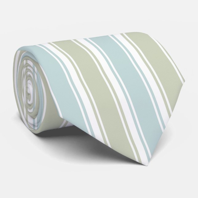 Corbata Double Striped Seafoam & Blue (Enrollado)