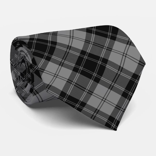 Corbata Douglas tartan negro (Enrollado)