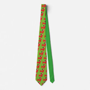 Corbata Doxie Rojo y Gorra-Santa