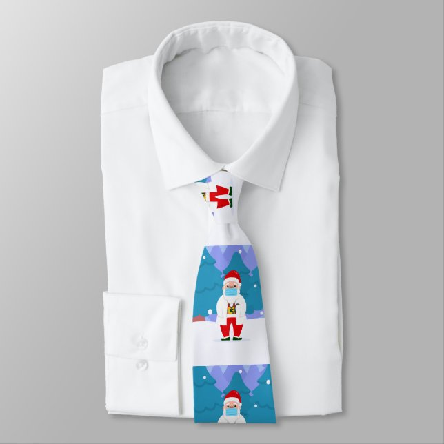 Corbata dr santa claus covid navidades médica de máscara f (Atado)