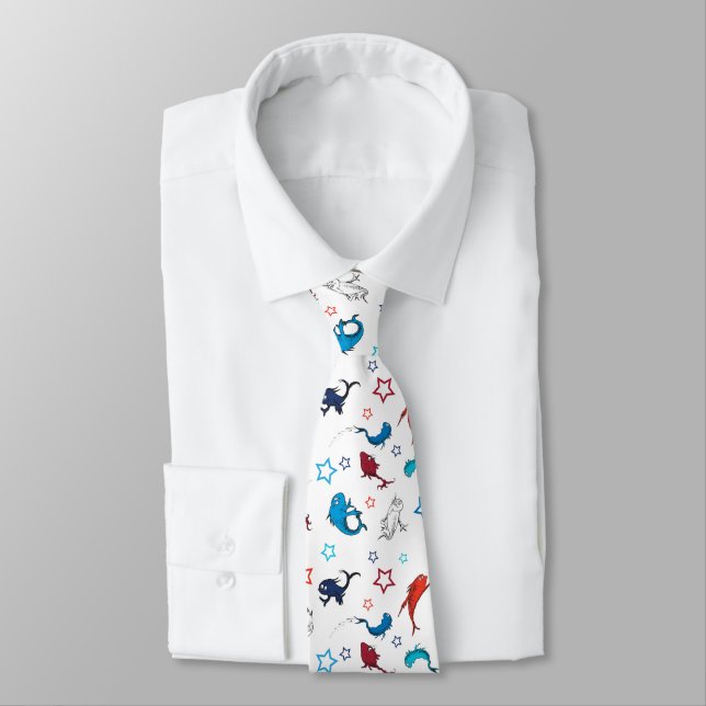 Corbata Dr. Seuss | Patrón de Estrellas de Un Pez Dos Pece (Atado)