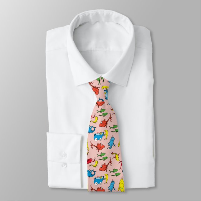 Corbata Dr. Seuss | Un Patrón Pescado Dos Peces (Atado)
